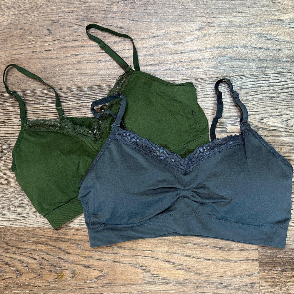 Coobie Seamless V-Neck Lace Trim Bra 9042